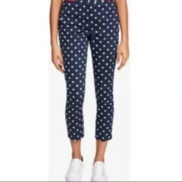 Tommy Hilfiger crop denim polka dot capris size 4 preppy 90s y2k twee - Picture 1 of 10